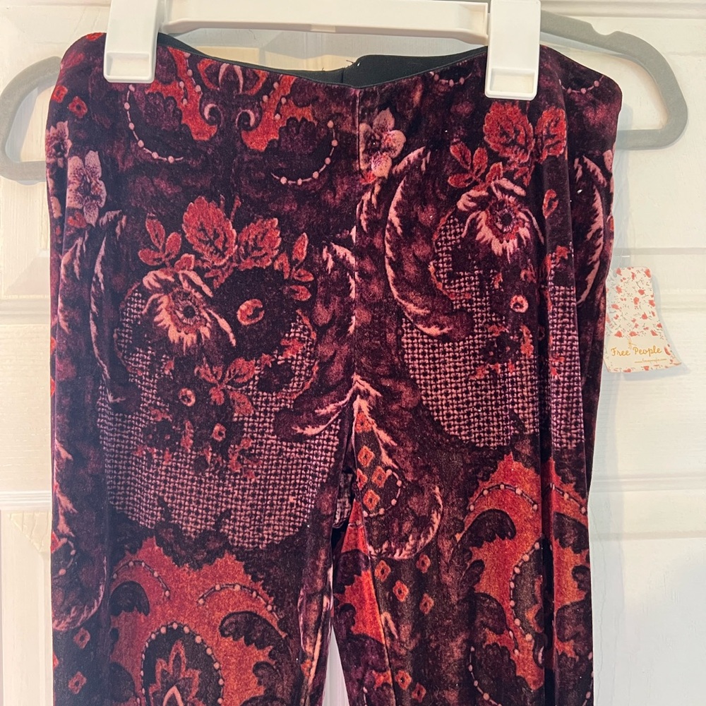 Free People Velvet Paisley Print Pants